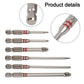 6-Piece Metal Hex Socket Screwdriver Bit Set with Hex Shanks, Pagoda Centering Internal Design, Tightens 1.5mm-6mm Millimeters Nuts, Magnetic Tips, Compatible with Drills/Wrenches, for Tools and Gadgets, Construction, Household Work
