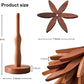 atural Tree-Shaped Wooden Decorative Trivets Set - 4 Trivets & 1 Stand, 450°F Heat Guard Kitchenware, 7.8in High Density Solid Wood Tableware, Foldable Textured Rustic Placemats & Coasters, Indoor Home Decor Items for Pots/Pans/Cups