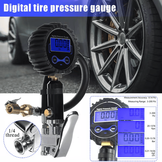🔥🔥Last Day 50% OFF - Digital Tire Pressure Gauge with Inflator (0-200 PSI) - Heavy Duty Air Chuck and Compressor Accessories ANSI Grade B40.1 Accuracy Pump Performance