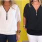 🔥Summer Hot Sale-49% Off🩷Women's Chiffon Zip-up Neck Casual Top
