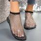 🔥Ultra-comfortable House Shoes in shiny mesh with gems