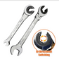 Flare Nut Wrennch Set 7-in-1, Ratcheting Line Wrench Metric 8-14mm 72-Tooth Ratchet for Brake Line, Fuel Line & Tubing Fittings, 6 Sockets 8-13mm, 180° Flex Head, CR-V Steel, Storage Cas