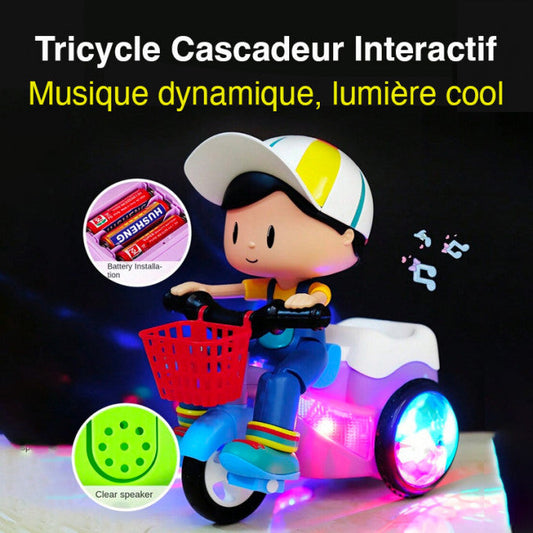 🎉 2026 Sale — Over 26,000 Sold!🛴 Kids Electric Light‑Up Stunt Trike‑With Music & Removable Doll ⚡