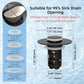 Upgraded 3-in-1 Bathroom Sink Drain Strainer, Universal Pop-Up Plug, Removable Stainless Steel Basket-Style Hair Catcher, 1.1–2.36-inch Sink Plug, Brass Cartridge, Matt Black