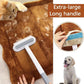 Upgraded Reusable Pet Hair Remover Brush – Extra-Long Handle Lint Cleaner for Dog & Cat Hair, Washable Multi-Surface Tool for Furniture, Bedding, Clothes & Car Interiors