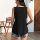 🔥Hot Sale 50% OFF💥Womens Tank Tops Sleeveless EyeletEmbroidery Scoop Neck Loose Fit Casual SummerFlowy