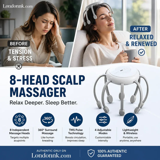 🐙 50% OFF NOW ! 💆‍♂️ Intelligent Octopus Head Massager – Relaxing Kneading, Multiple Modes & Portable Design 🔋