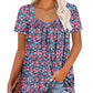 ⏰Hot Sale 50% Off-Women's Summer Pleated Printed Short-Sleeves🔥