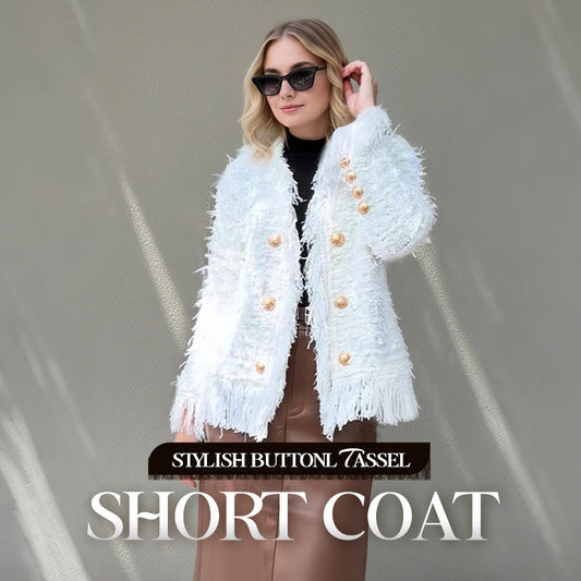 💜Limited stock available  49%OFF 💜 Women’s Fashion Button Tassel Short Coat