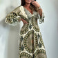 💖Big price reduction！🔥💖Women's Retro Boho Deep V-Neck Maxi Dress🔥