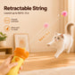 Electric Cat Wand Toy for Indoor Cats, 2026 New Interactive Automatic Retractable Cat Teaser with Plush Ball, Fuzzy Ball Launchers Enrichment Toy for Kittens Adult Multi Pet Households