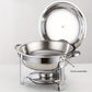 Garvee Round Professional Stainless Steel Chafing Dish 5QT Round Buffet Server & Warmer Rust Resistant Casserole Cooking Container