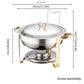 Garvee Round Professional Stainless Steel Chafing Dish 5QT Round Buffet Server & Warmer Rust Resistant Casserole Cooking Container