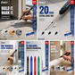 High-Quality White Plastic Body Deep Hole Marker Pens - 10 Pcs Optional, 20mm Nib, 14cm, Waterproof Quick-Dry Office Stationery for Carpenters, Furniture Decoration, Marks Wood/Metal & Smooth Surfaces (Shake Before Use), Long Nib Markers