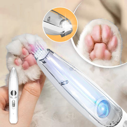 Pets Paw Trimmer with Powerful Suction Vacuum, Cordless Pet Grooming Kit with Hair Collection, LED Light, Low Noise, Small Dog Clippers for Face, Paws, Ears, Eyes, Feet