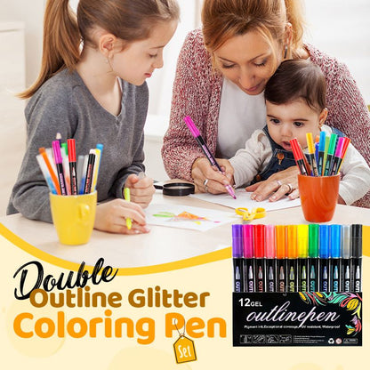Outline Shimmer Markers, 36 & 48 Glitter Metallic Gel Pens for Coloring, Tween Teen Girl Christmas/Birthday Gifts Trendy Stuff,