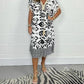 🎁HOT SALE 50% OFF💕Printed Casual Dress With V-Neckline and Fringes on the Short Sleeves
