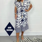 🎁HOT SALE 50% OFF💕Printed Casual Dress With V-Neckline and Fringes on the Short Sleeves
