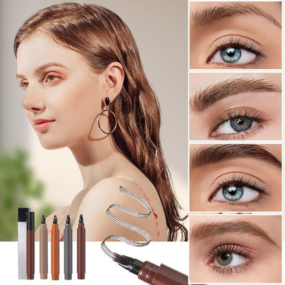 🔥✨Long-lasting waterproof four-head eyebrow and beard pencil