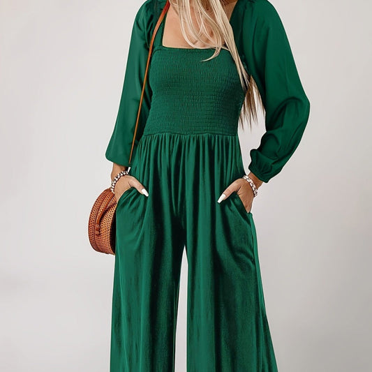 🎉🛍️Hot Promotion 50% OFF💃2026 New Women's Casual Long Sleeve Wide Leg Pants Jumpsuit