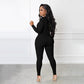 Solid Color Half Zip Seamless Jumpsuit