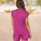 💕2025 Hot Sale 49% OFF🔥2025 New Women's Cap Sleeve Crewneck Top & Drawstring Shorts 2-Piece Set