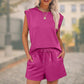 💕2025 Hot Sale 49% OFF🔥2025 New Women's Cap Sleeve Crewneck Top & Drawstring Shorts 2-Piece Set