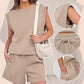 💕2025 Hot Sale 49% OFF🔥2025 New Women's Cap Sleeve Crewneck Top & Drawstring Shorts 2-Piece Set