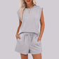 💕2025 Hot Sale 49% OFF🔥2025 New Women's Cap Sleeve Crewneck Top & Drawstring Shorts 2-Piece Set