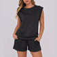 💕2025 Hot Sale 49% OFF🔥2025 New Women's Cap Sleeve Crewneck Top & Drawstring Shorts 2-Piece Set