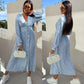 🌷Hot Sale 50% OFF🌸Fashion V-Neck Button Long Sleeve Floral Waist Dresses
