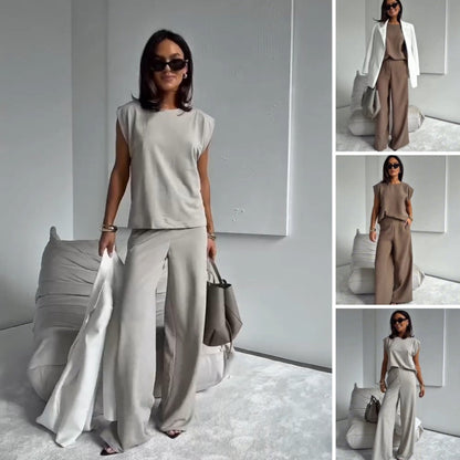 Women’s 2-Piece T-Shirt & Wide Leg Dress Pants Set❤️❤️Today's Promotion - 49% OFF