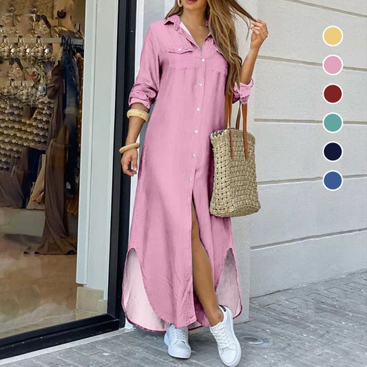 🌸Summer Sale -50% off🌸Women's Trendy Long Sleeve Shirt Dress