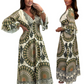 💖Big price reduction！🔥💖Women's Retro Boho Deep V-Neck Maxi Dress🔥