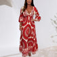 💖Big price reduction！🔥💖Women's Retro Boho Deep V-Neck Maxi Dress🔥