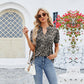 🔥HOT SALE 50% OFF🔥 V-Neck Floral Print Ruffled Short Sleeve T-Shirt