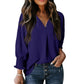 🔥2025 New arrivals - 50% OFF🌺V-Neck Casual 3/4 Sleeve Loose Shirt
