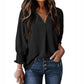 🔥2025 New arrivals - 50% OFF🌺V-Neck Casual 3/4 Sleeve Loose Shirt