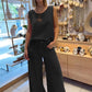 ⏳Limited time 49% off! 🍃Solid Color Sleeveless Top & Wide Leg Pants 2-PCS Set