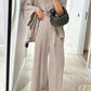 🔥2025 New arrivals - 50% OFF🌺Women's V-Neck Top & Wide-Leg Pants Solid Color 2-Piece Set