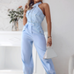 🌸Summer Sale -50% off🌸Women's Sleeveless Crop Top & High-Waist Pants Outfit