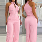 🌸Summer Sale -50% off🌸Women's Sleeveless Crop Top & High-Waist Pants Outfit