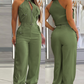 🌸Summer Sale -50% off🌸Women's Sleeveless Crop Top & High-Waist Pants Outfit