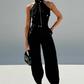 🌸Summer Sale -50% off🌸Women's Sleeveless Crop Top & High-Waist Pants Outfit