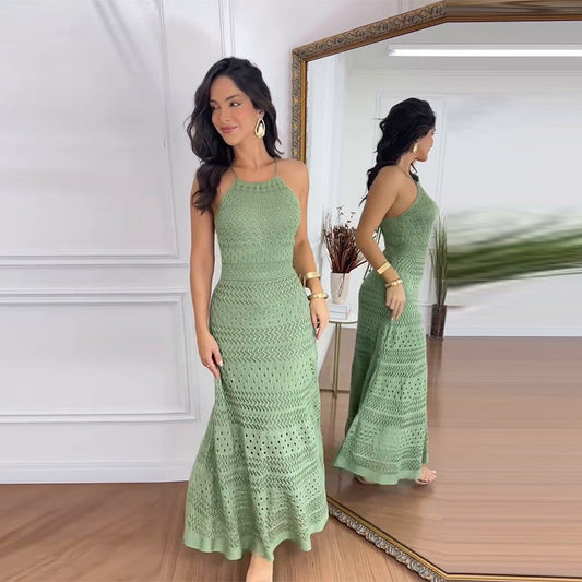 💖👗Limited Sale 50% OFF🌹 Women's Elegant Hollow Out Halter Dress