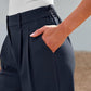 Women's Casual High-Waist Straight Leg Trousers