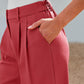 Women's Casual High-Waist Straight Leg Trousers