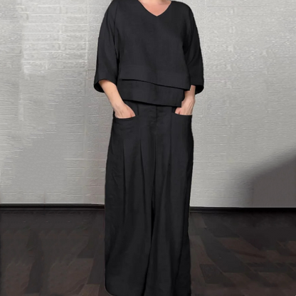 💐Autumn New Arrivals 50%OFF💖Irregular Hem Cotton Linen Short Sleeve Casual 2-Piece Set