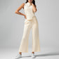 💕2025 Hot Sale 49% OFF🔥2025 New Women's Solid Color Two-Piece Set Sleeveless Turtleneck Top & Wide Leg Pants