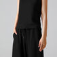 💕2025 Hot Sale 49% OFF🔥2025 New Women's Solid Color Two-Piece Set Sleeveless Turtleneck Top & Wide Leg Pants